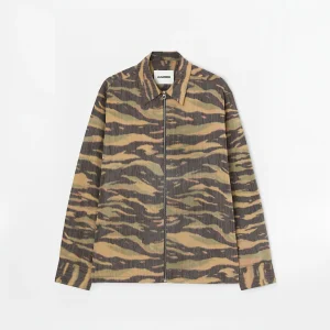 Chemise Jil Sander Imprimée Camouflage Tiger Striped Brown