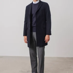 Manteau Wickam en laine vierge marine