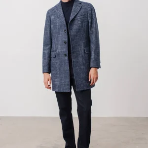 Manteau Twain prince de galles en laine mélangée