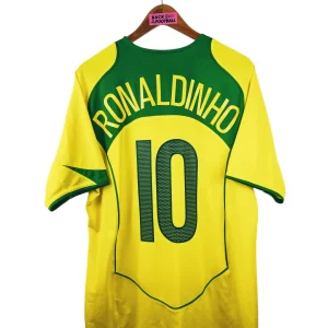2004 – maillot domicile Brésil – Ronaldinho #10 (L)