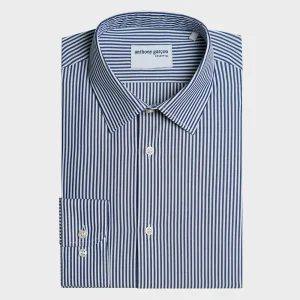 Chemise Slim Barette Bleu col français