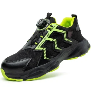 Baskets de Sécurité Confortables avec Lacet à Bouton Rotatif