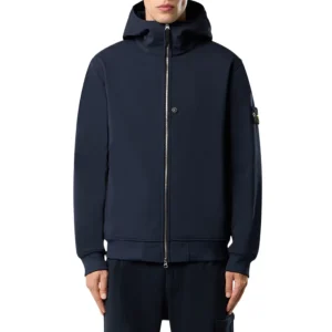 Blouson Stone Island Redye Soft Shell bleu marine
