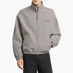 Bomber zippé pied-de-poule