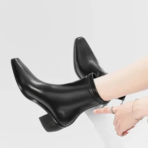 Bottines femme bout pointu talon plat