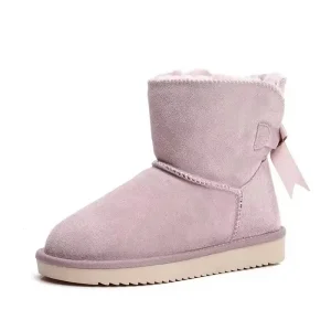 Bottines d'Hiver Chaudes en Fourrure et Daim