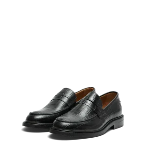 Carter Leather Low Penny Loafer Croco