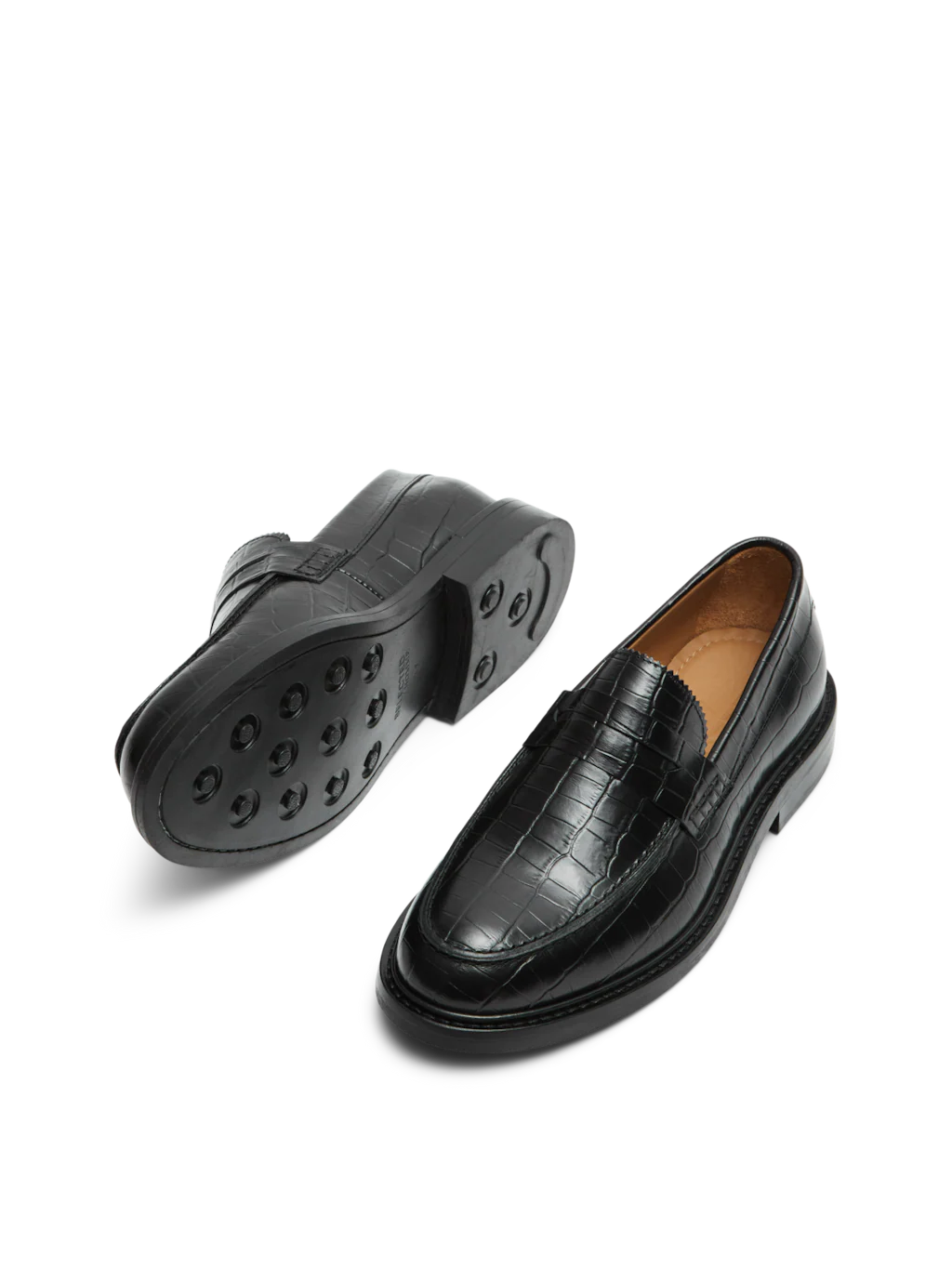 Carter Leather Low Penny Loafer Croco – Image 3