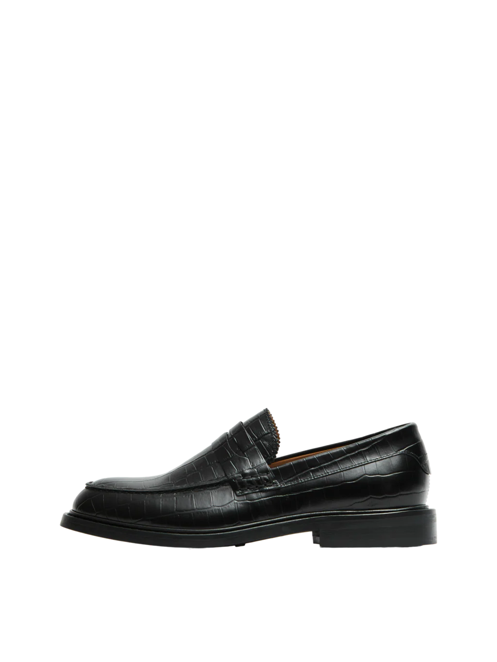 Carter Leather Low Penny Loafer Croco – Image 4