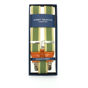 Bretelles Clip Larges Rayées Beige/Vert 2443/29