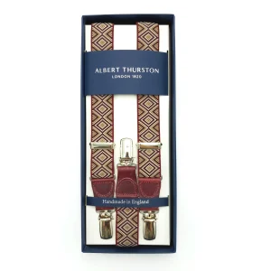 Bretelles Clip Fines Jacquard Rouges 2569/4