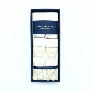 Bretelles Boutons Larges Moire Blanches