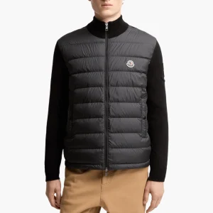 Cardigan coton matelassé Noir