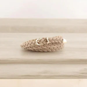 Ceinture beige tressée
