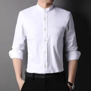 Chemise col mao homme luxe