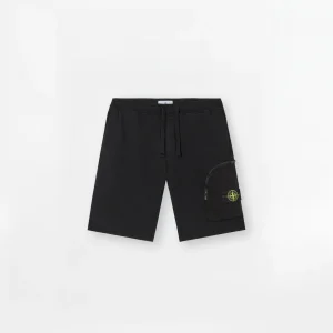 Short Cargo Stone Island Cotton Fleece Technical 6200002 Noir