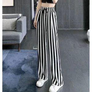 Pantalon a rayure noir