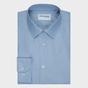 Chemise Regular Rayure bleu col français
