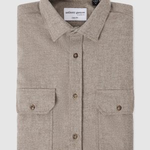 Chemise en flanelle Hugh beige