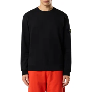 Sweat Stone Island insert côtelé noir