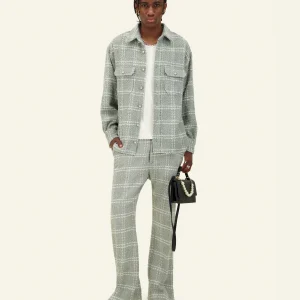 PANTALON TUX TWEED GRIS-VERT