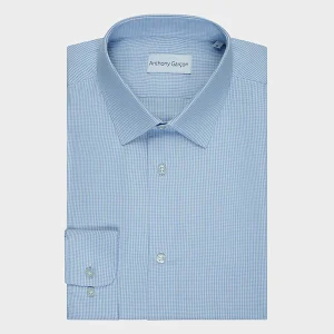 Chemise Regular Vichy Ciel col français