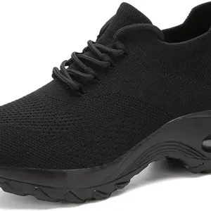 Baskets confortable à maille et talon haut avec coussin d'air